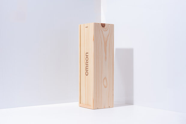 Houten wijnkist cadeau voor 1 fles wijn met tekst