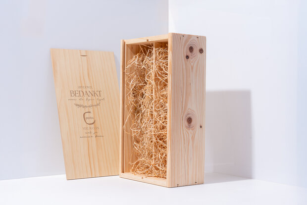Gepersonaliseerde wijnkist van hout – 2 flessen cadeau