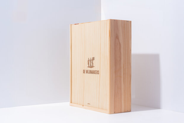Relatiegeschenk wijnkist met logo – 3 flessen