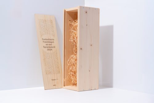 Champagne magnum kist met gravering Logo of tekst laten graveren