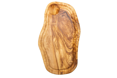 Ovale Olijfhouten Borrelplank met Sapgeul ca. 30x12 cm